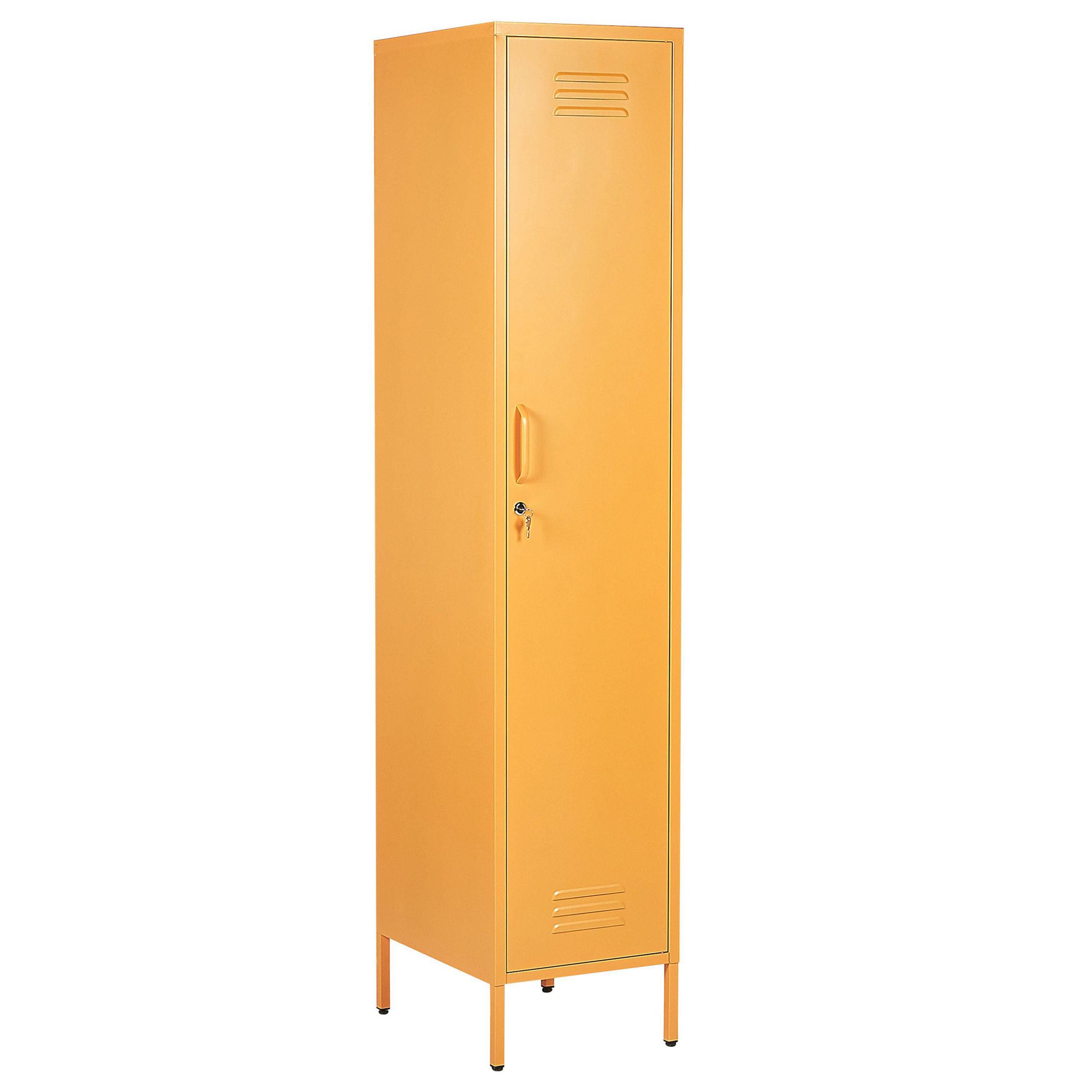 GARDEROBENSCHRANK Stahl gelb 5 Fächer abschließbar Frome - Gelb/Orange, Metall (38/185/50cm) - Beliani