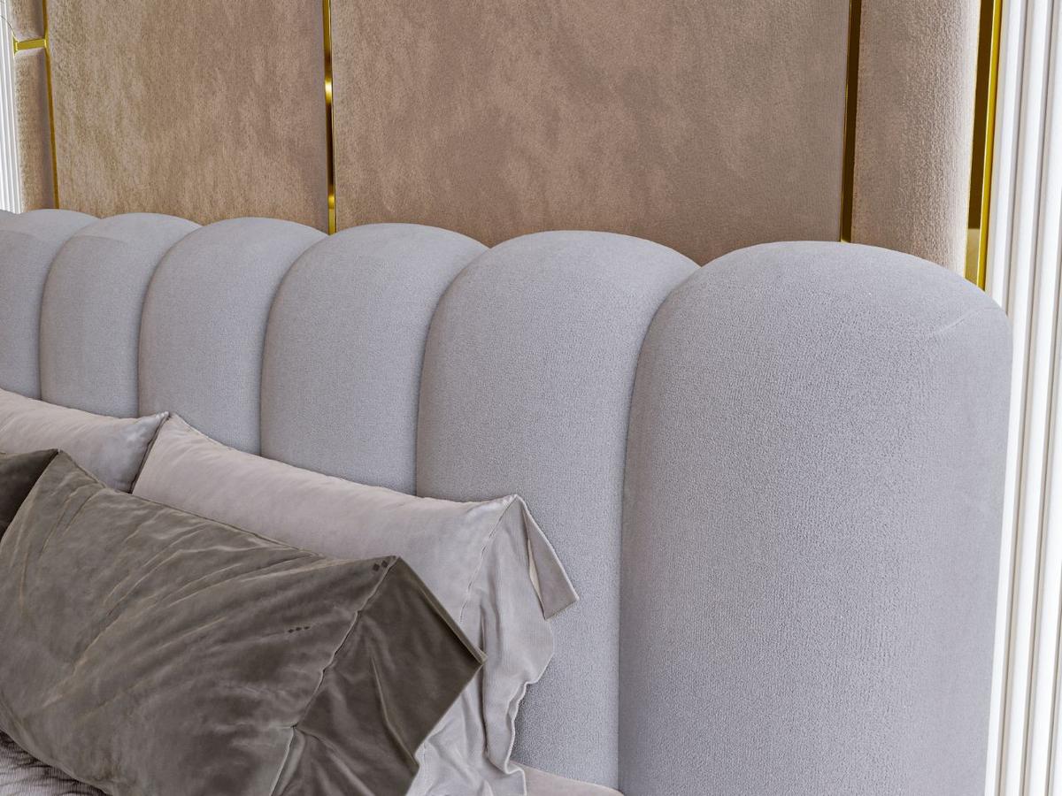POLSTERBETT Averia 180x200 Hellgrau - Hellgrau, Textil (180/200cm) - Graingold