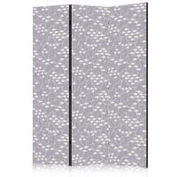 PARAVENT Akustik 3-tlg 135x172 cm Fischschwarm Boho Stil - Grau, Holz/Textil (135/172/3cm) - Muralo