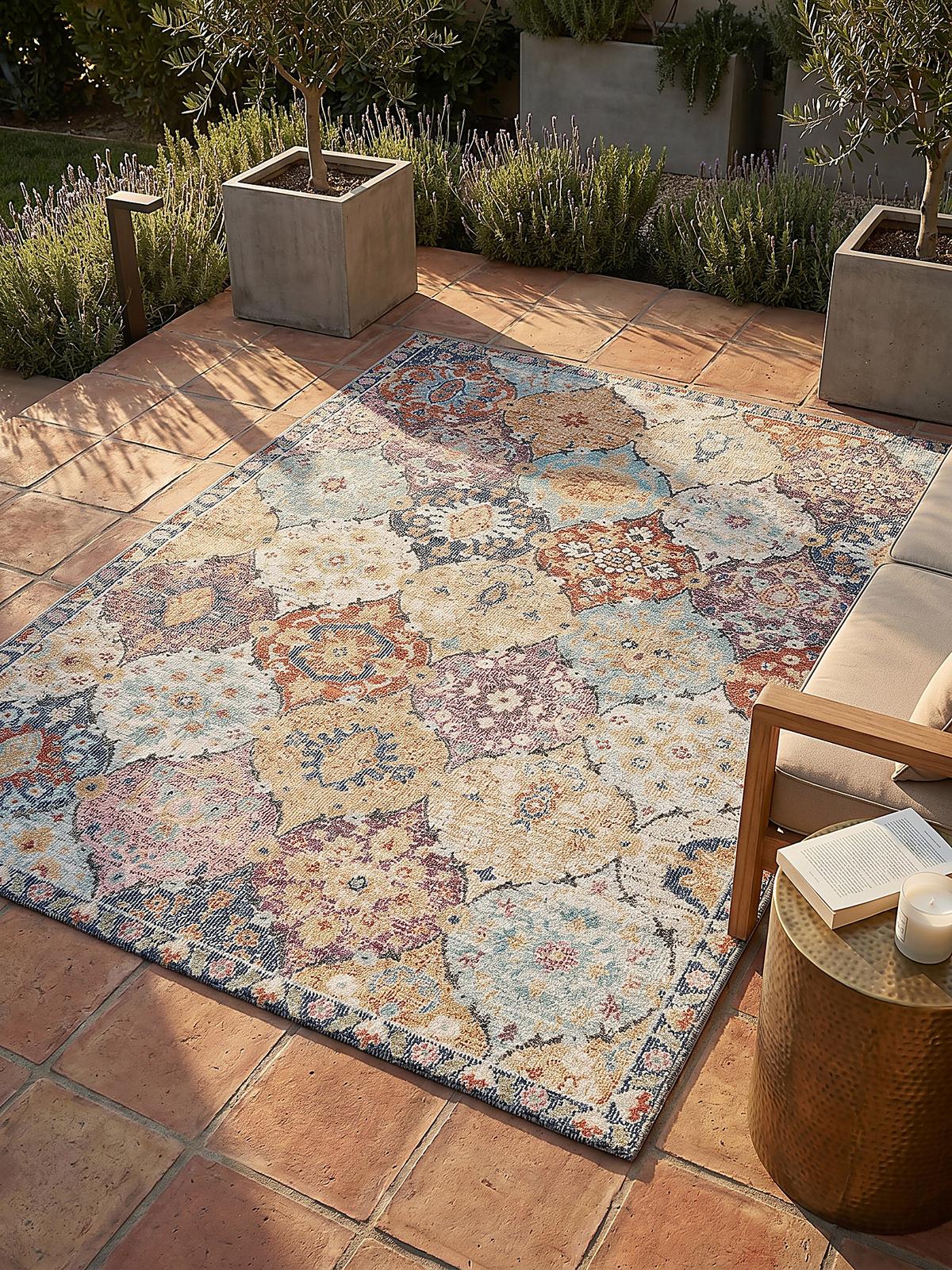 TEPPICH Outdoor Orientalisch LIMMAT Polypropylen Mehrfarbig 140 x 200 cm - Multicolor, Textil (140/200cm) - KADIMA DESIGN