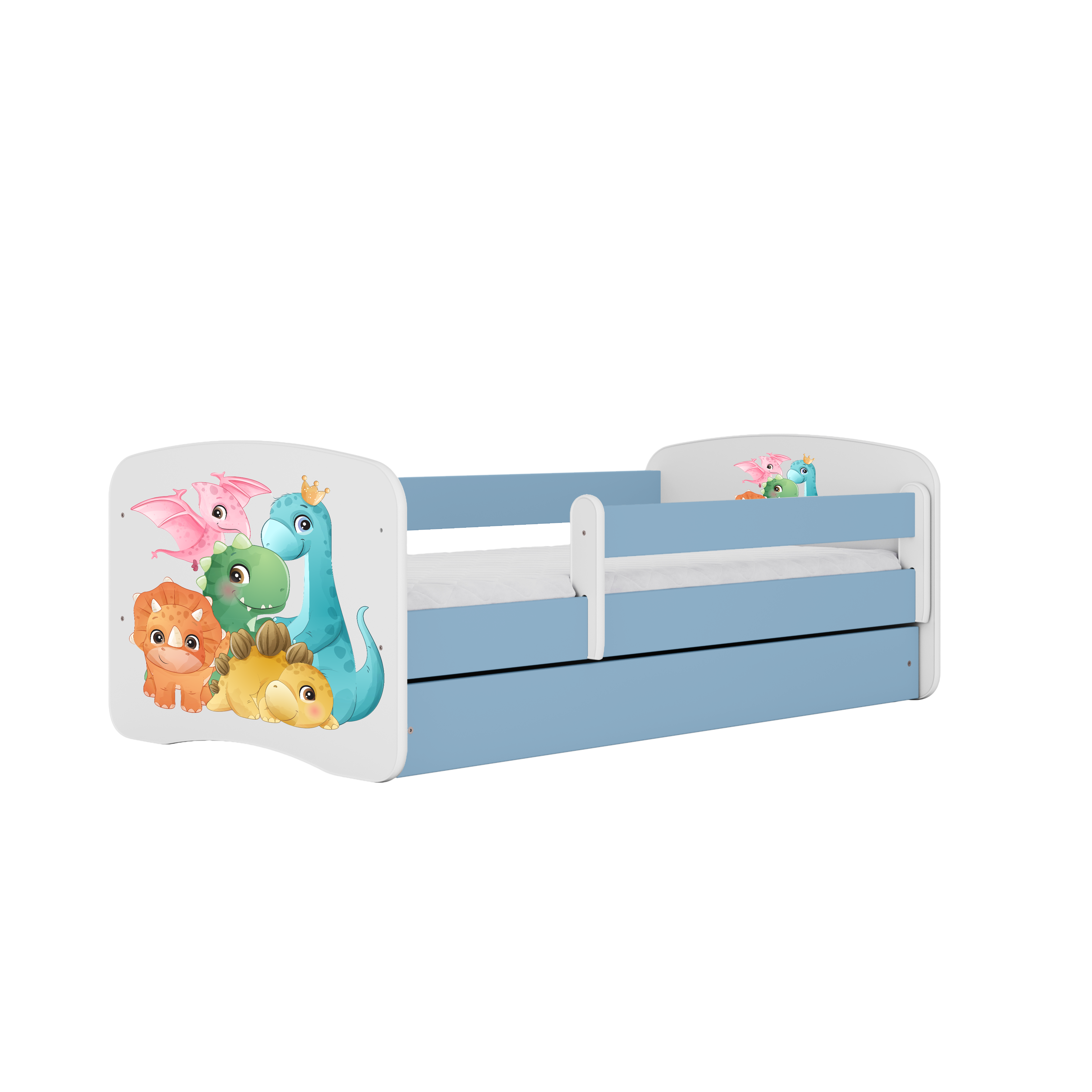 KINDERBETT Dino mit Schublade 180/80 90/61/184 - Blau, Holzwerkstoff (80/180cm) - RAUMHIRSCH FURNITURE