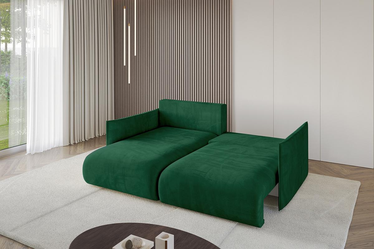 ECKSOFA Ottomane links ONESK-L 216x177x72 Grün Velours - Grün, Holzwerkstoff/Kunststoff (216/177cm) - ALTDECOR