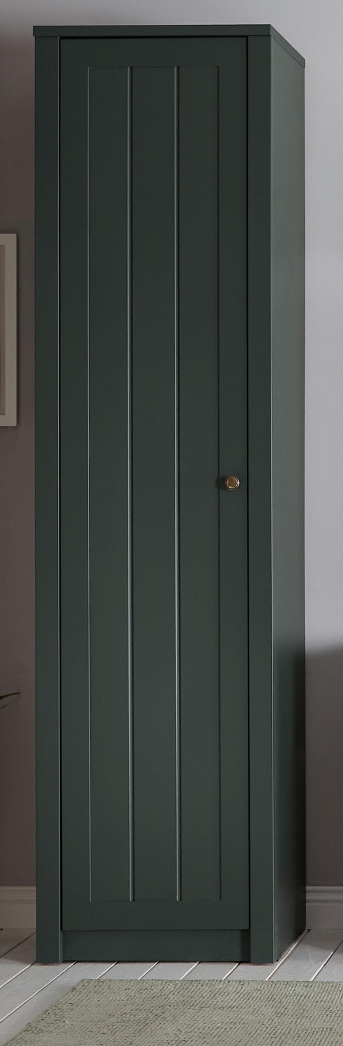 MEHRZWECKSCHRANK grün Landhaus 50 cm, Stauraumschrank mit 5 Fächern - Chromfarben/Schwarz, Holzwerkstoff/Kunststoff (50/197/43cm) - Furn.Design
