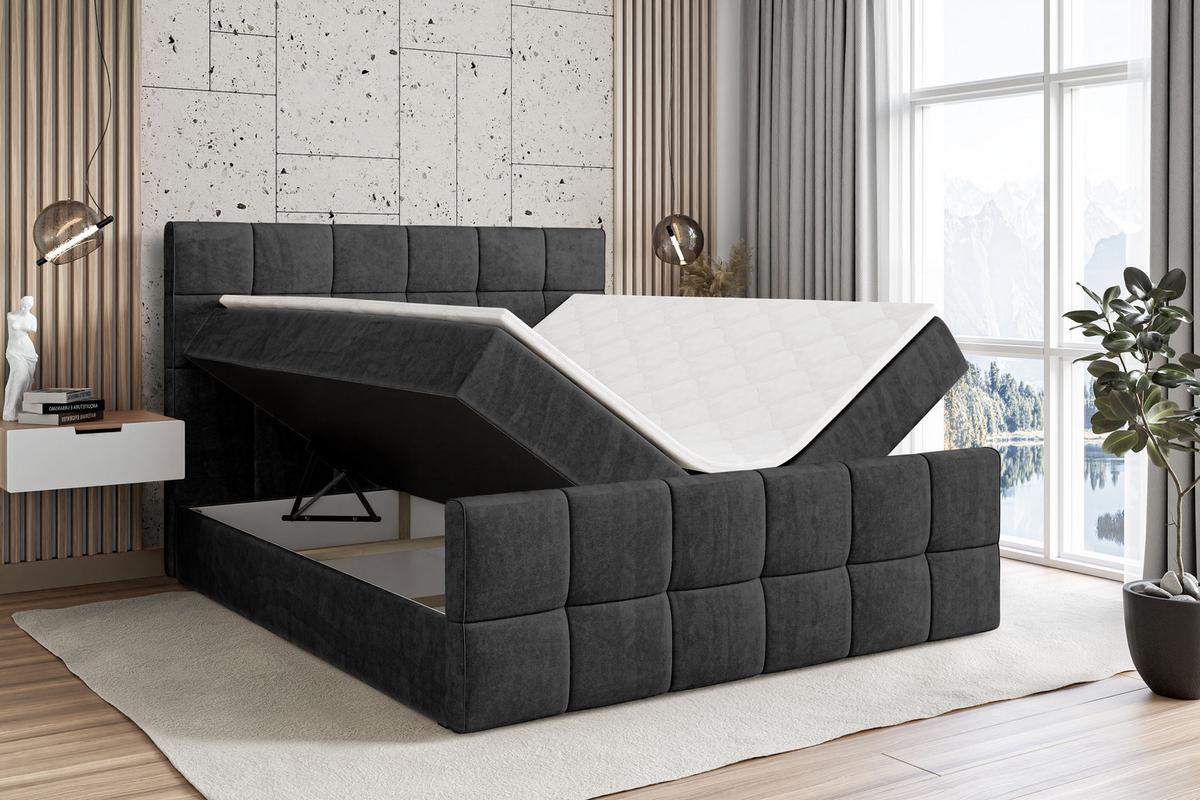 BOXBETT APO-Z - 140 x 200 - H4 - Schwarz - Schieferfarben, Holzwerkstoff (140/200cm) - ALTDECOR