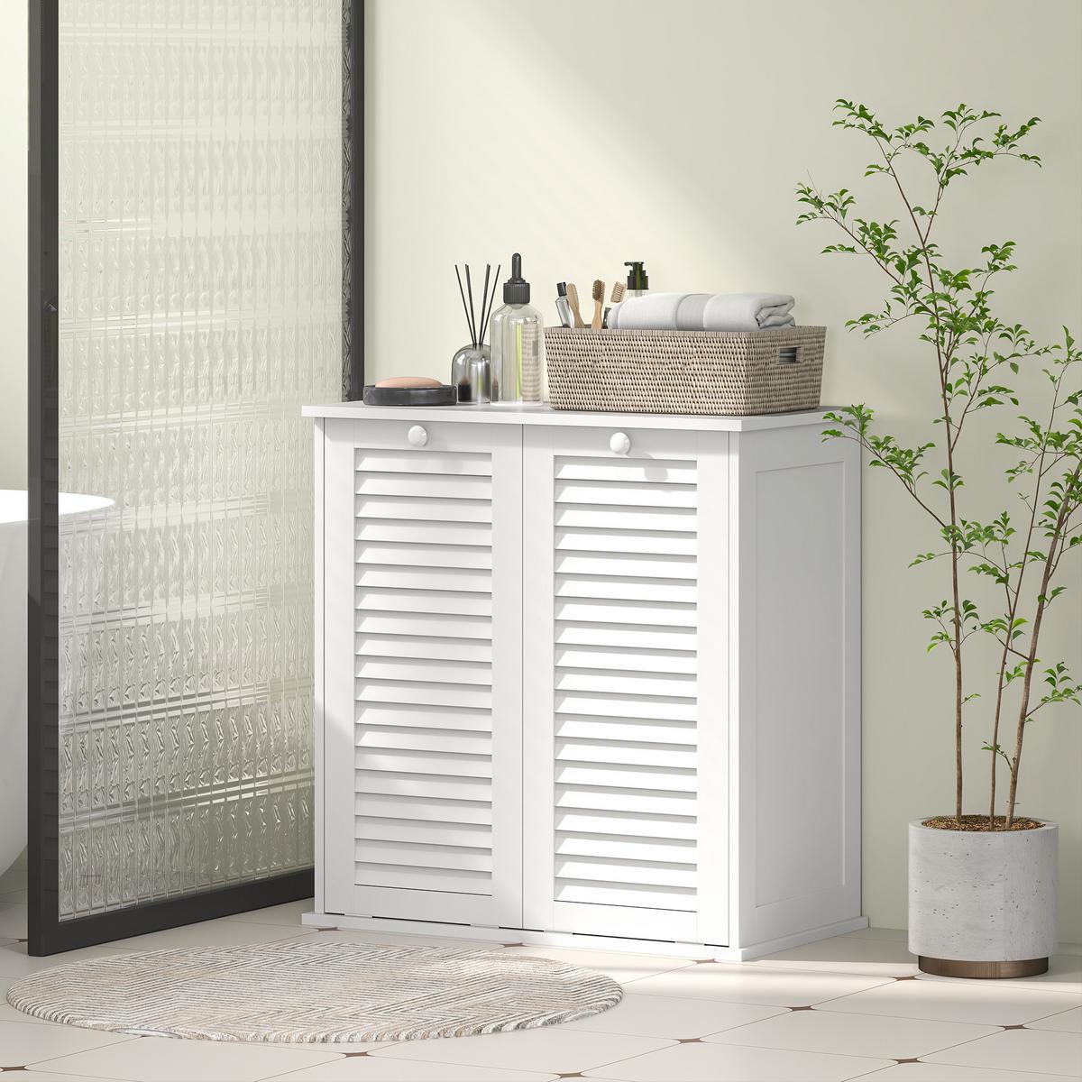 WÄSCHESCHRANK, 70 x 38 x 73 cm Weiß - Weiß, Holz (38/73/70cm) - HOMCOM