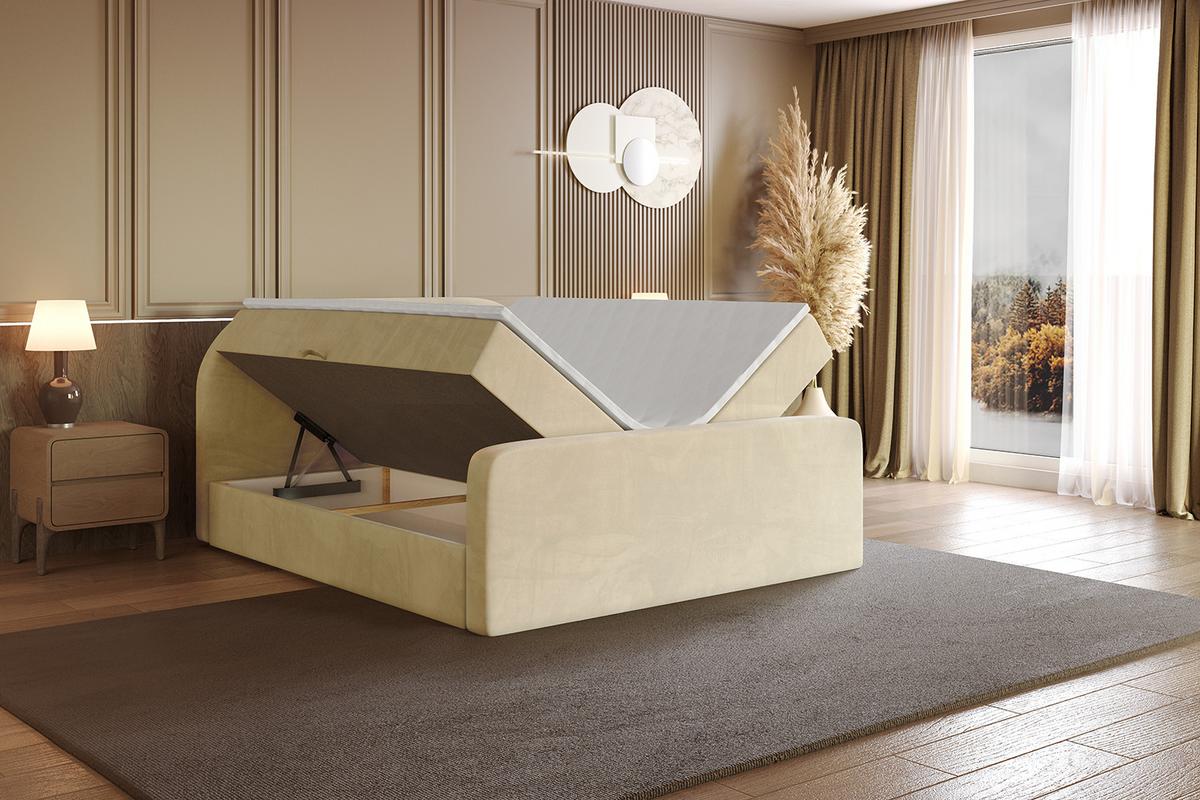 BOXBETT mit Matratze H4 und Lattenrost - NOX-Z - 120x200 - Beige Monolith - Beige, Holzwerkstoff (120/200cm) - ALTDECOR