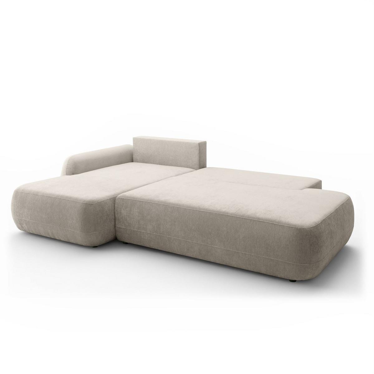 ECKSOFA GOYA mit Schlaffunktion und Bettkasten, Linke, Perfect Harmony 04 - Ecru, Textil (184/302cm) - Lookway