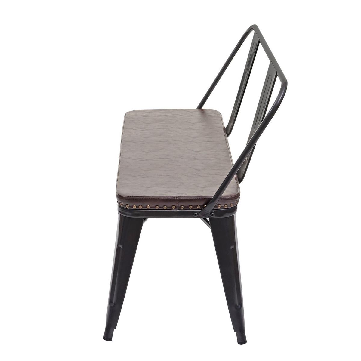 2ER-SITZBANK INDUSTRIEDESIGN Schwarz, Braun - Schwarz/Braun, Textil (114/82/50cm) - MCW
