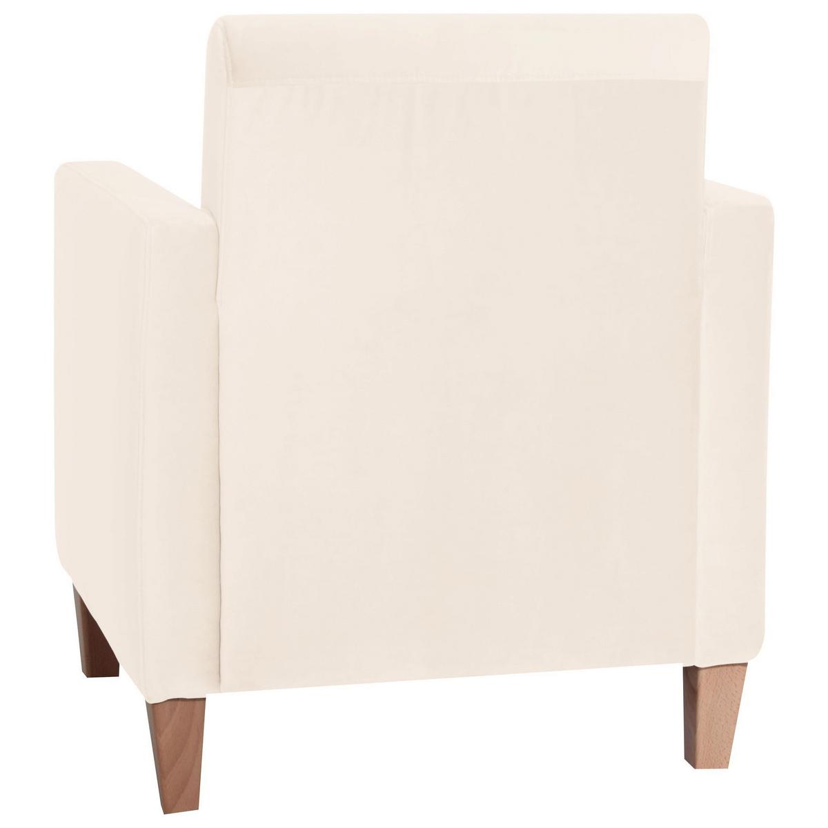 SESSEL Karol Bezug Samtvelours Buche natur / creme - Weiß, Kunststoff (71/81/70cm) - 58aufmkessel