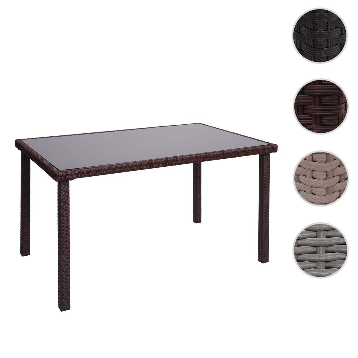 POLY-RATTAN TISCH rechteck Braun - Braun, Kunststoff (75/120/71cm) - MCW