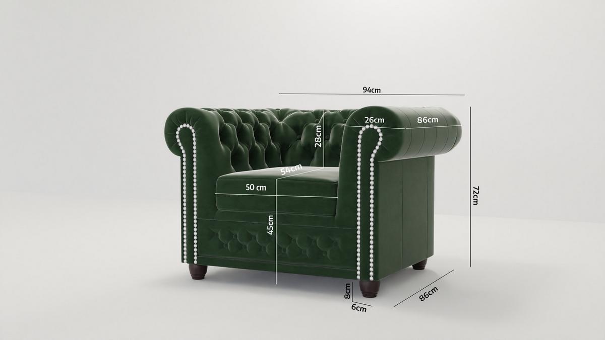 CHESTERFIELD-SESSEL Nyx Flasche grün Samt - Smaragdgrün/Braun, Holz/Textil (94/72/86cm) - S-Style Möbel