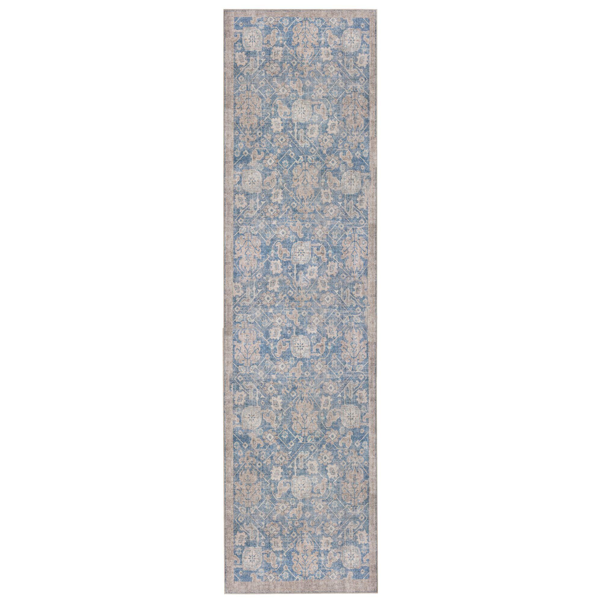 TEPPICH Waschbar HURST, orientalisch, Blau, 60 x 230 cm - Blau, Textil (60/230cm) - KADIMA DESIGN