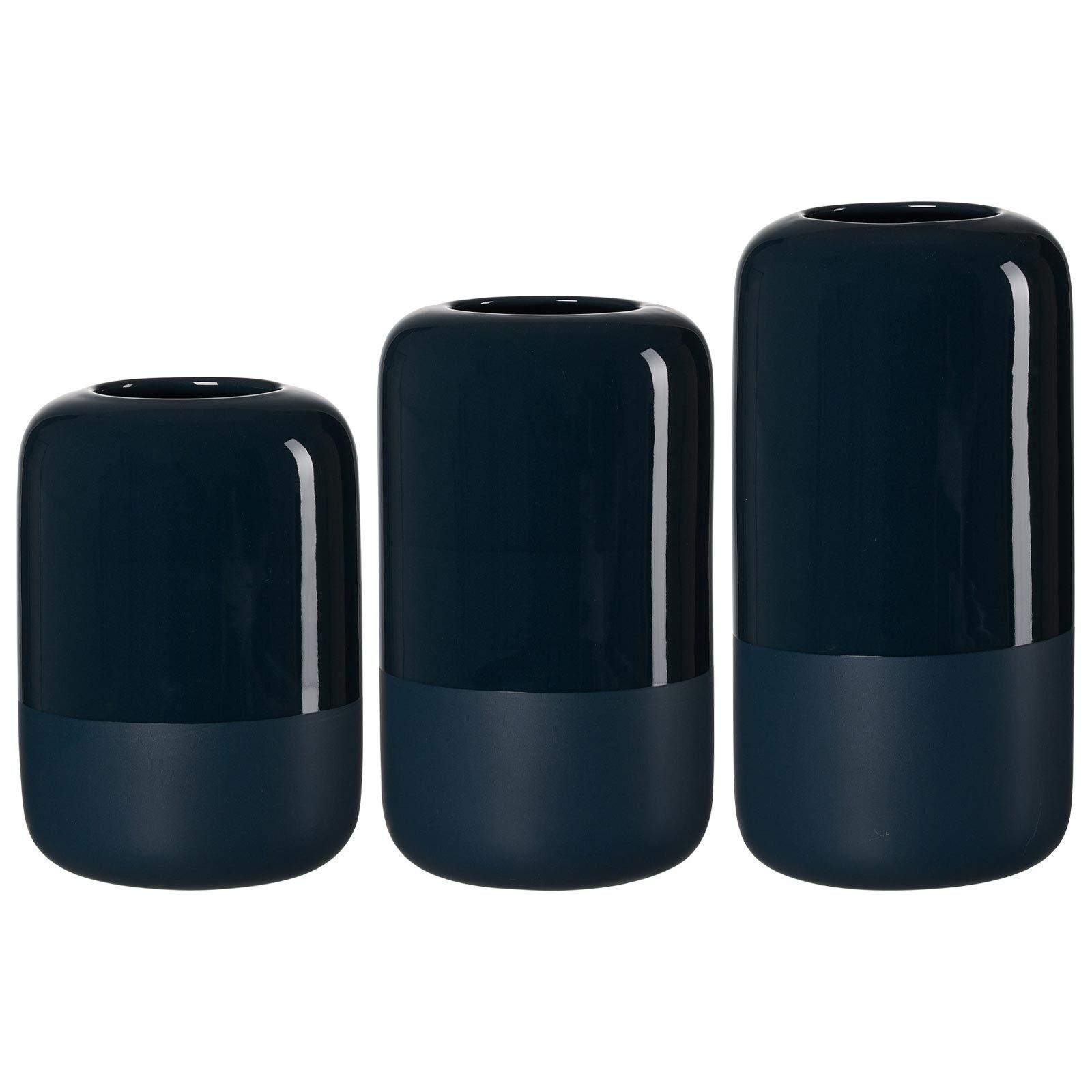 VASEN Dome Blau 20/25/30 cm 3-tlg. - Blau, Keramik (2cm) - Ritzenhoff Breker