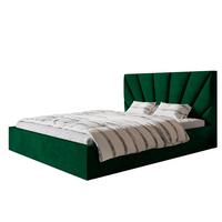 BETT 180x200 - Polsterbett mit Bettkasten und Metallrahmen - Modern Betten - Glatter Kronos-Stoff- Kollektion Denver, Grün - Grün, Holz/Textil (180/200cm) - Alpi-Möbel