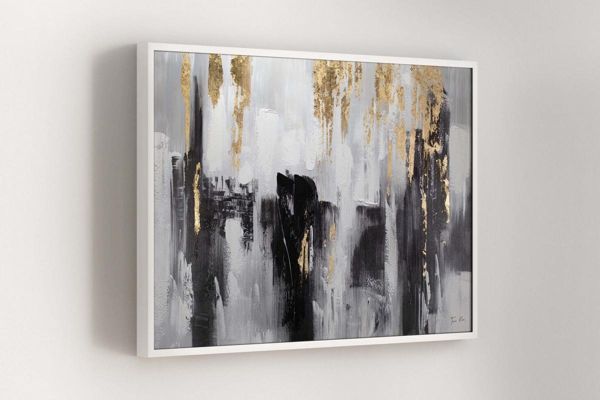 ÖLGEMÄLDE 120/80 cm - Schwarz, Holz/Textil (120/80cm) - KUNSTLOFT