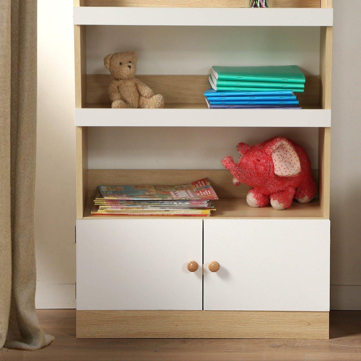 AUFBEWAHRUNGSREGAL mit 2 Türen für Kinder 106/25,5/62,8 cm - Apfelbaumfarben, Holzwerkstoff (25.5/106/62.8cm) - Calicosy