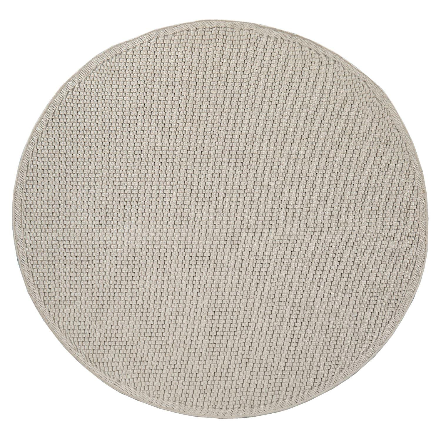 OUTDOORTEPPICH, in Naturoptik, aus Polypropylen, Beige, Ø 160 cm - Beige, Textil (160/160cm) - KADIMA DESIGN