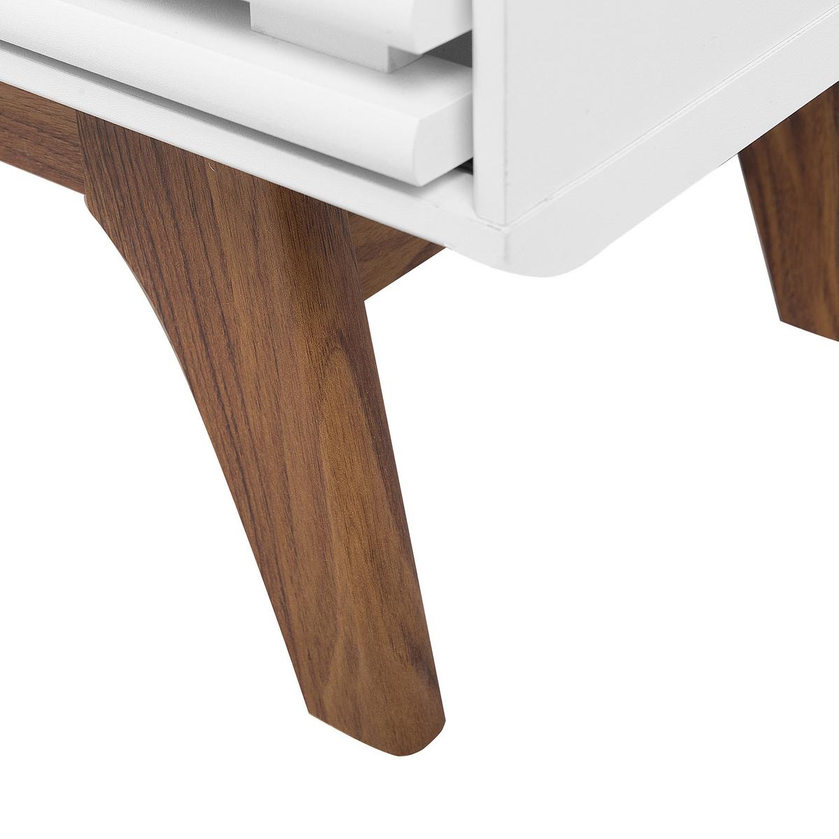 TV-MÖBEL Weiß, DunkelbraunTOLEDO 35/117/44 cm - Weiß, Holzwerkstoff (117/44/35cm) - Beliani