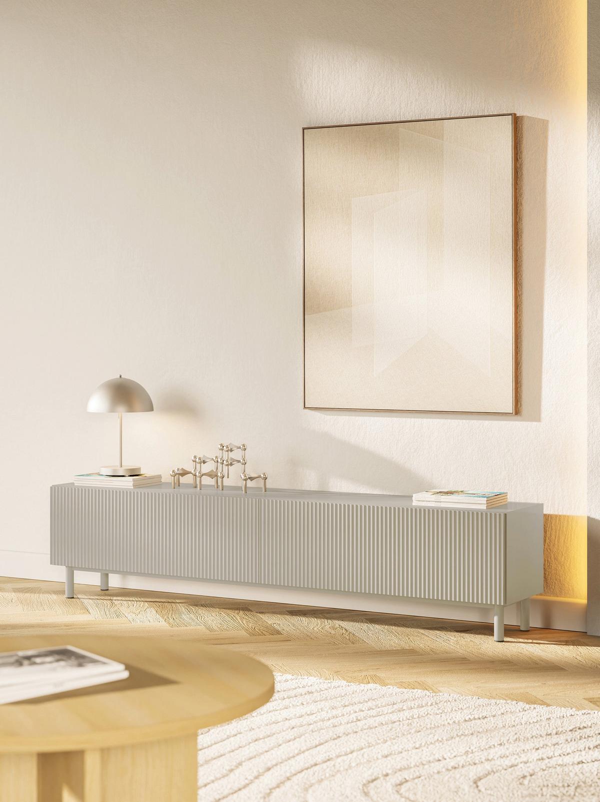 TV-LOWBOARD Veldio New Greige 175/46/32 cm - Taupe, Holzwerkstoff/Metall (175.6/46.5/31.6cm) - Selsey