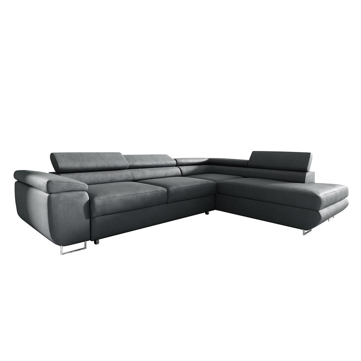 ECKSOFA Lyam 4 Sitzplätze Dunkelgrau - Grau, Holzwerkstoff (271/201cm) - Petits-meubles