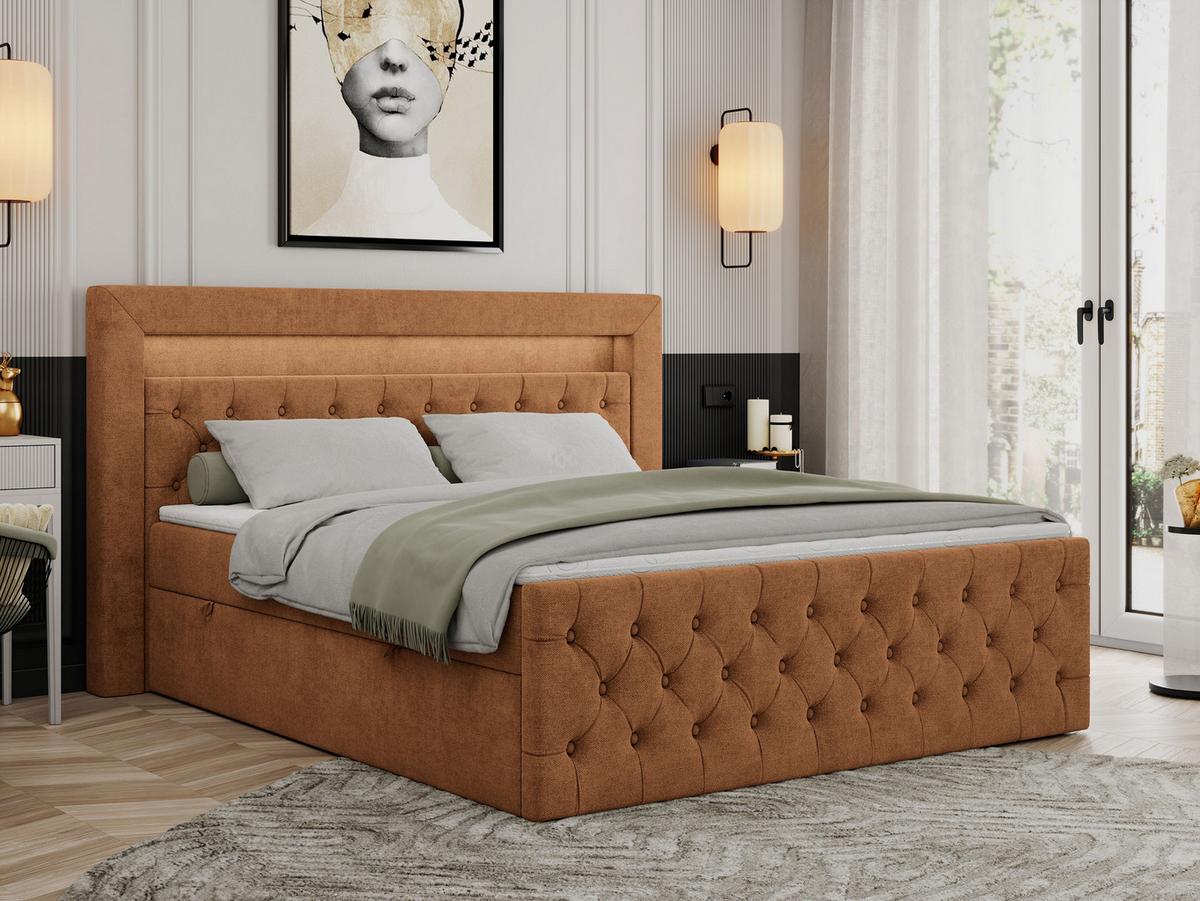 BOXBETT GOLD-9 LED 200/200 Orange Struktur - H4 - Orange, Holz/Textil (200/200cm) - MKS