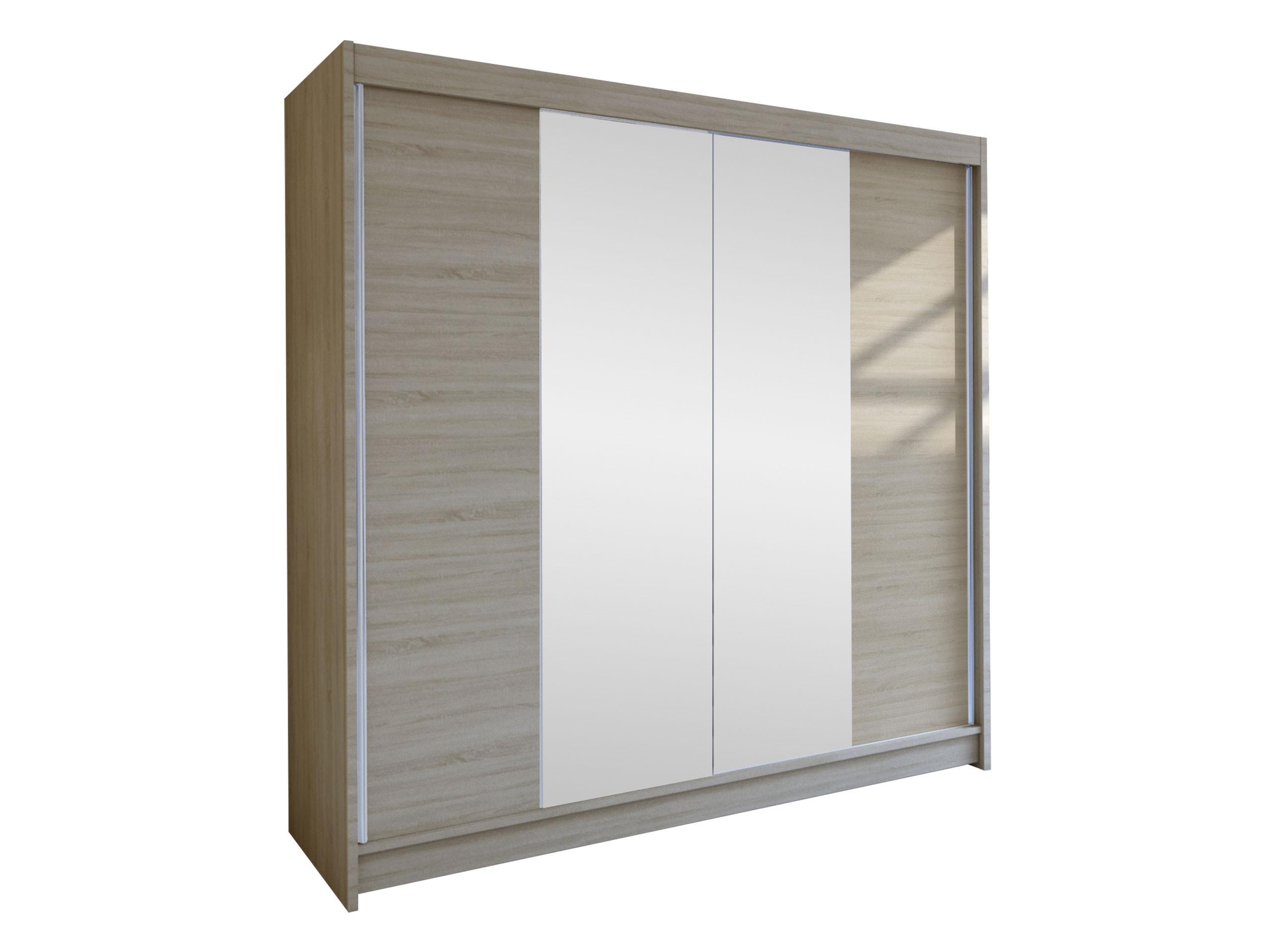 SCHWEBETÜRENSCHRANK Talin II - Silberfarben/Sonoma Eiche, Holzwerkstoff/Metall (180/215/58cm) - MIRJAN24