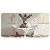 WC-VORLEGER Esel - Tiere - Badewanne - Schaumstoff WC Teppich 120x60 cm - Creme, Textil (120/1cm) - OnlyWow