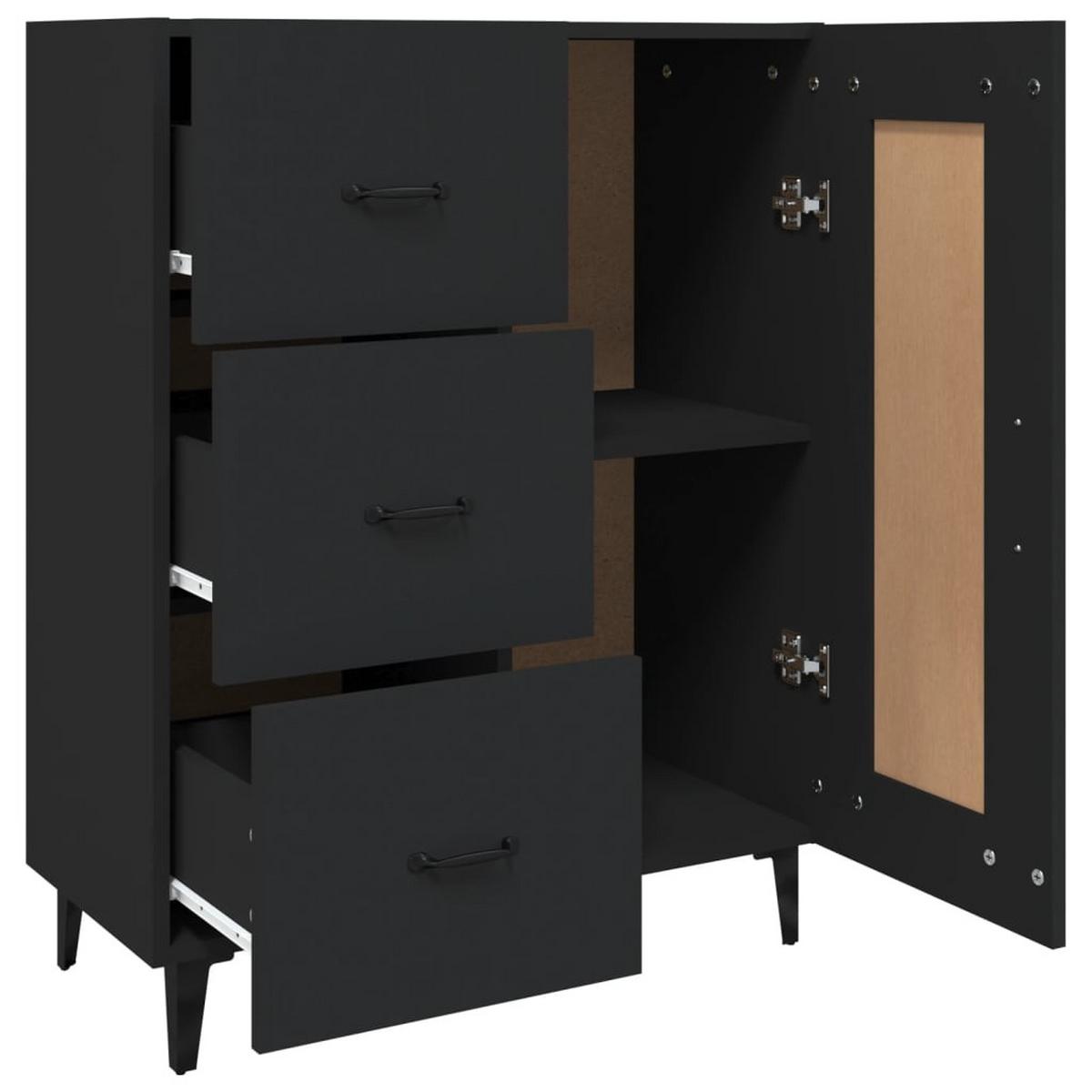 KOMMODE Foster 69.5/34/90 cm - Schwarz, Holzwerkstoff (69.5/90/34cm) - Nettlife