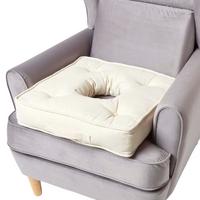 SITZKISSEN mit Aussparung creme 50/50/10 cm – Entlastungskissen, Baumwolle - Creme, Textil (50/50/10cm) - Homescapes