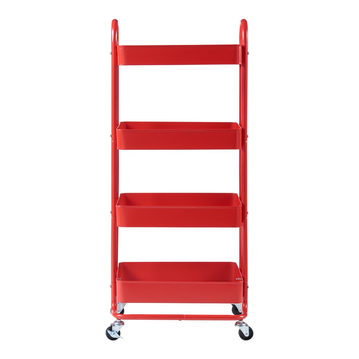SERVIERWAGEN Pyhäntä - Rot, Metall (46/103.5/35cm) - [en.casa]