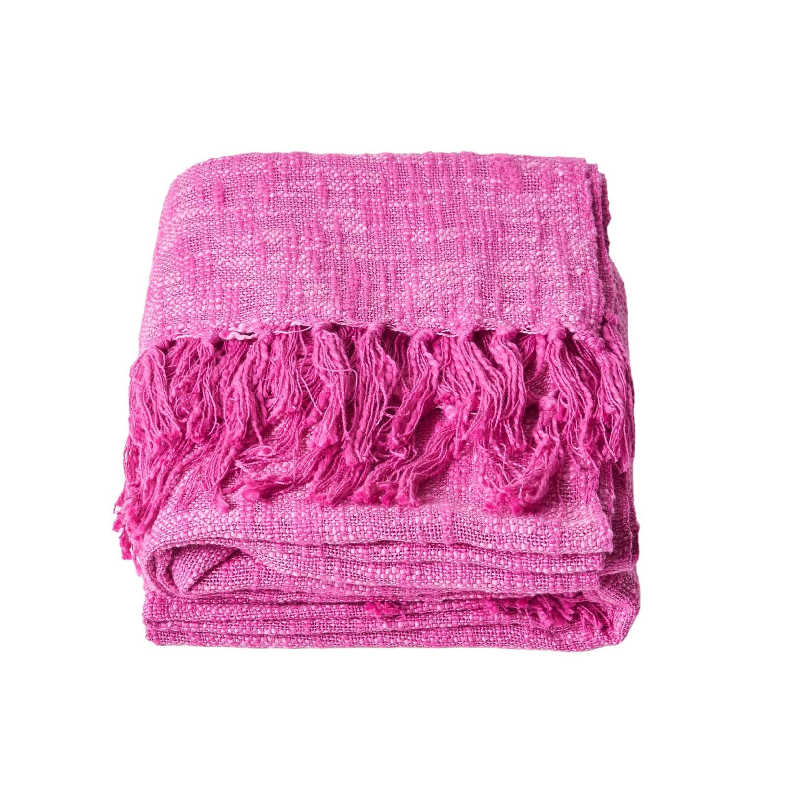 WOHNDECKE Nirvana Slub 255/360 cm, 100% Baumwolle - Pink, Textil (255/360cm) - Homescapes