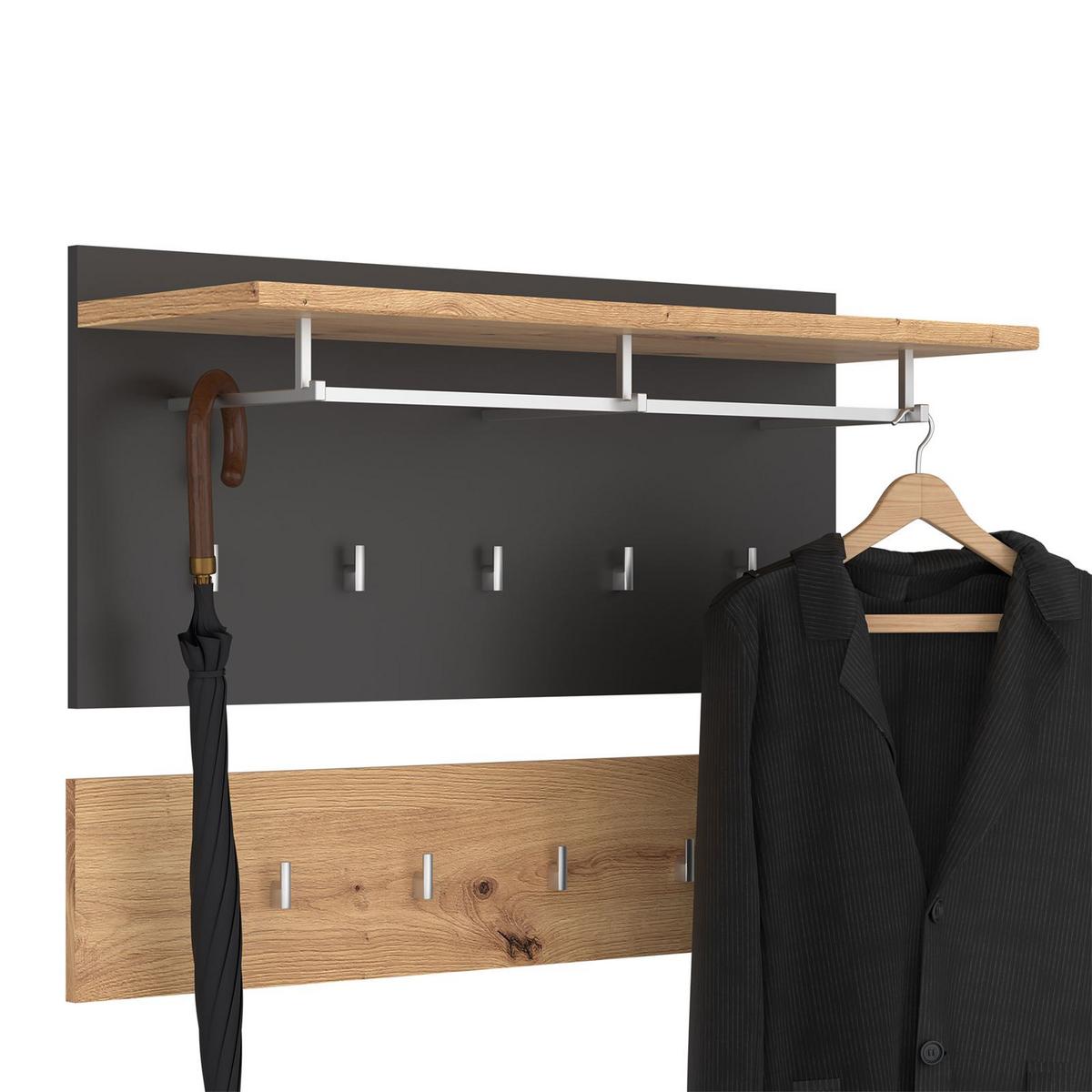 WANDGARDEROBE BILBAO dunkelgrau, Artisan Eiche - Dunkelgrau, Holzwerkstoff (90/60/30cm) - CARO-Möbel