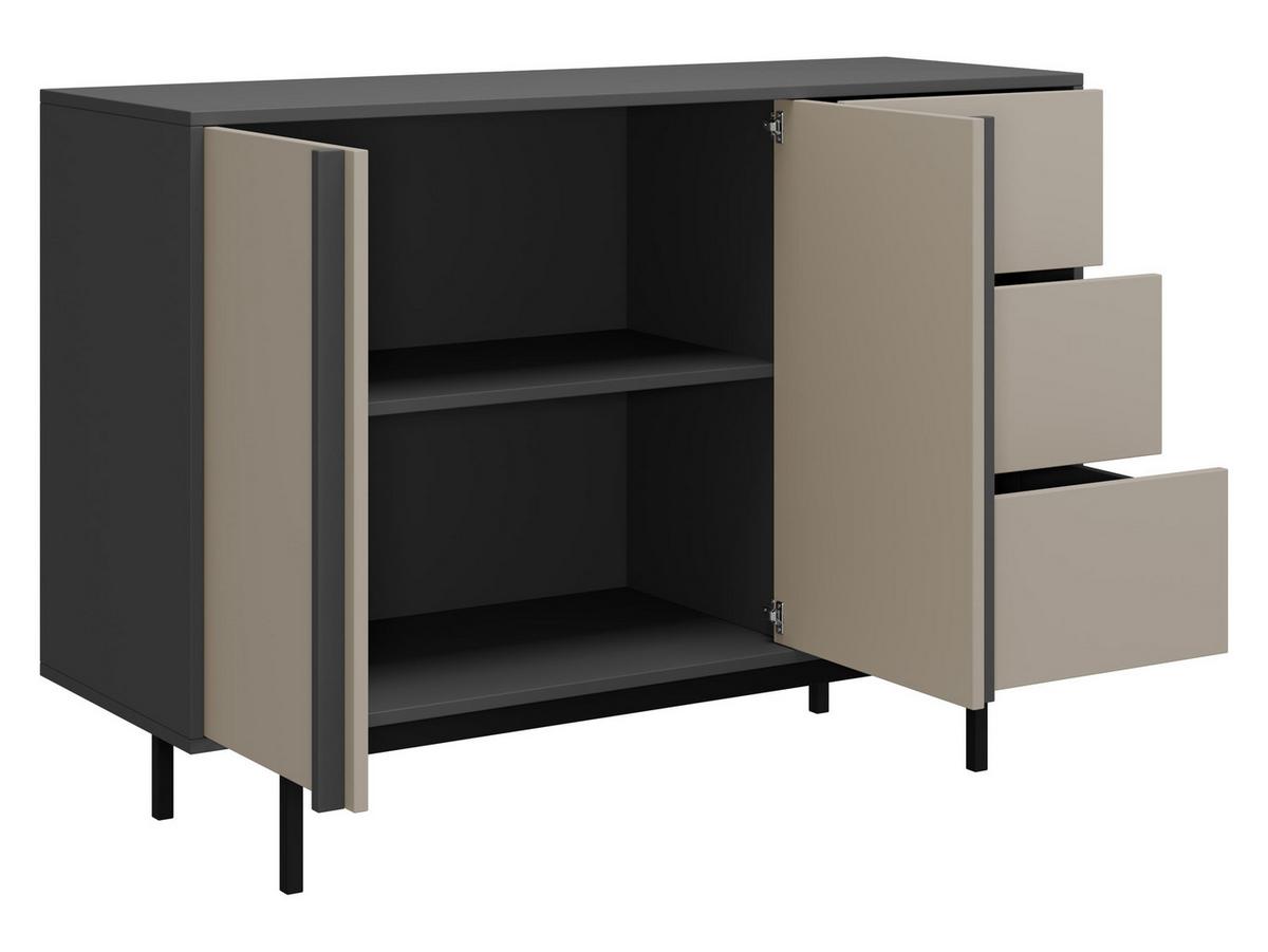 KOMMODE Alsy 3S2D AL07 - Eichefarben/Anthrazit, Holzwerkstoff/Kunststoff (123/87/43cm) - MIRJAN24