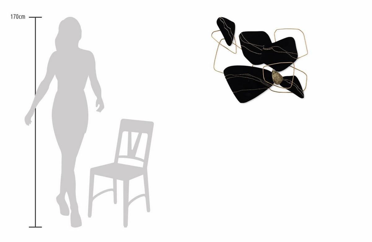 WANDDEKO Schwarz 83/74 cm - Schwarz, Metall (2.1/74/5cm) - KUNSTLOFT
