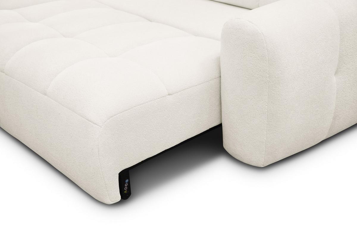 ECKSOFA LUMERO 4-Sitzer LINKS, creme - Creme/Schwarz, Holz/Textil (275/166cm) - Courtois Laville