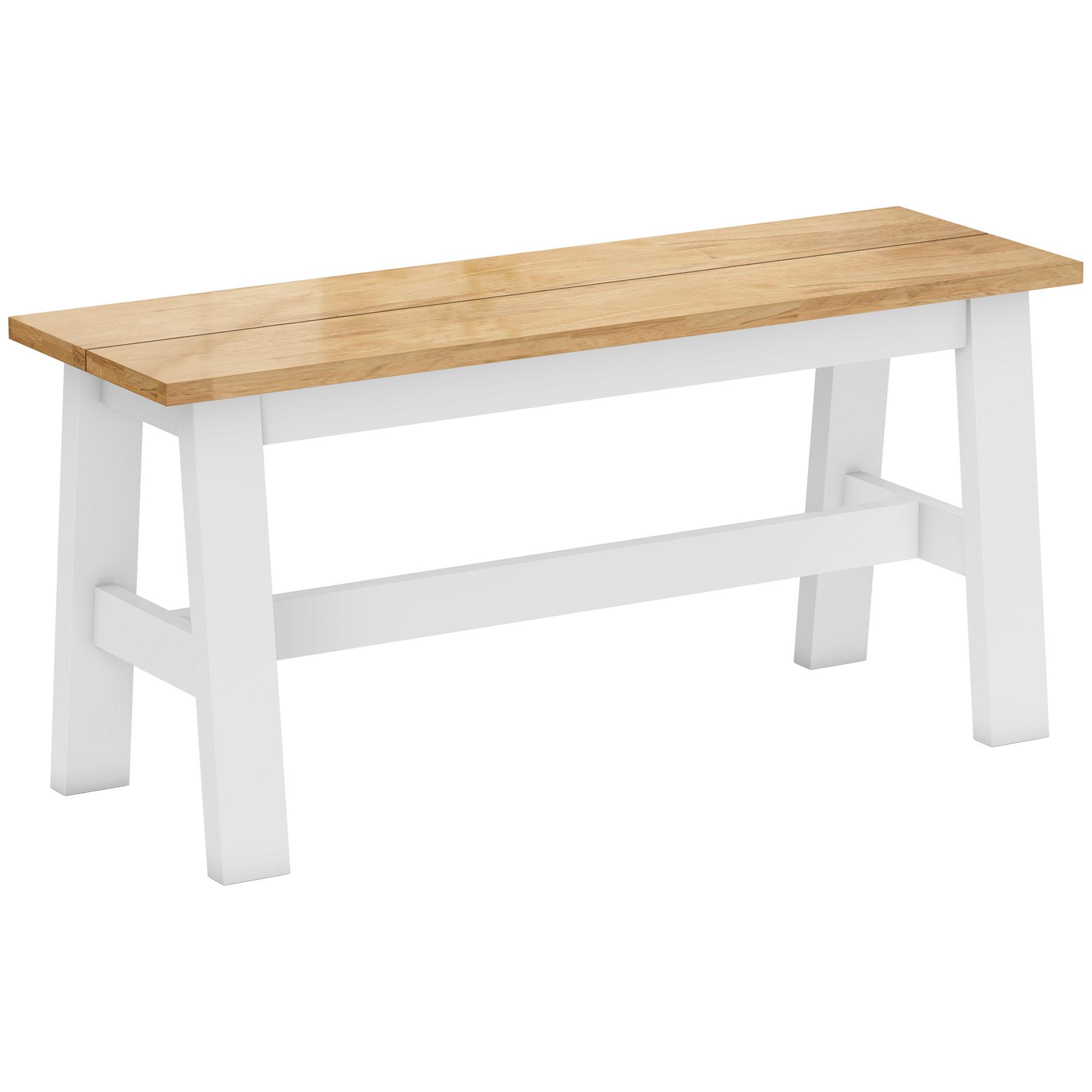 SITZBANK für Esszimmertisch Küchenbank Modern Holzbank Essbank für Eingang Eiche - Eichefarben/Weiß, Holz (30/45/95cm) - HOMCOM