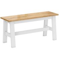 SITZBANK für Esszimmertisch Küchenbank Modern Holzbank Essbank für Eingang Eiche - Eichefarben/Weiß, Holz (30/45/95cm) - HOMCOM