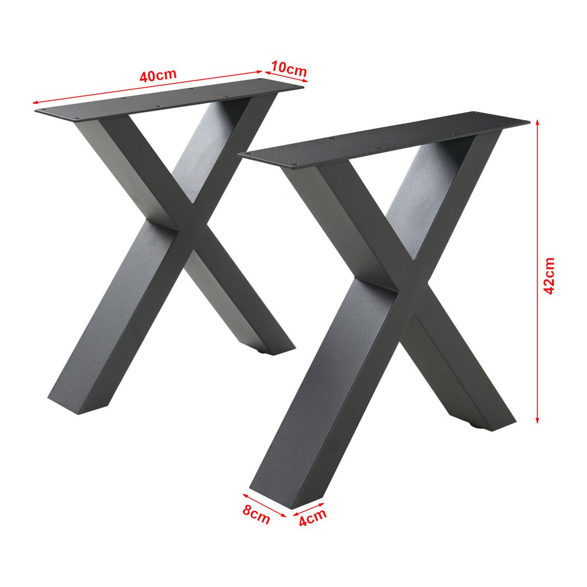 TISCHGESTELL-SET 2 TLG. Maribo - Schwarz, Metall (40/42/10cm) - [en.casa]