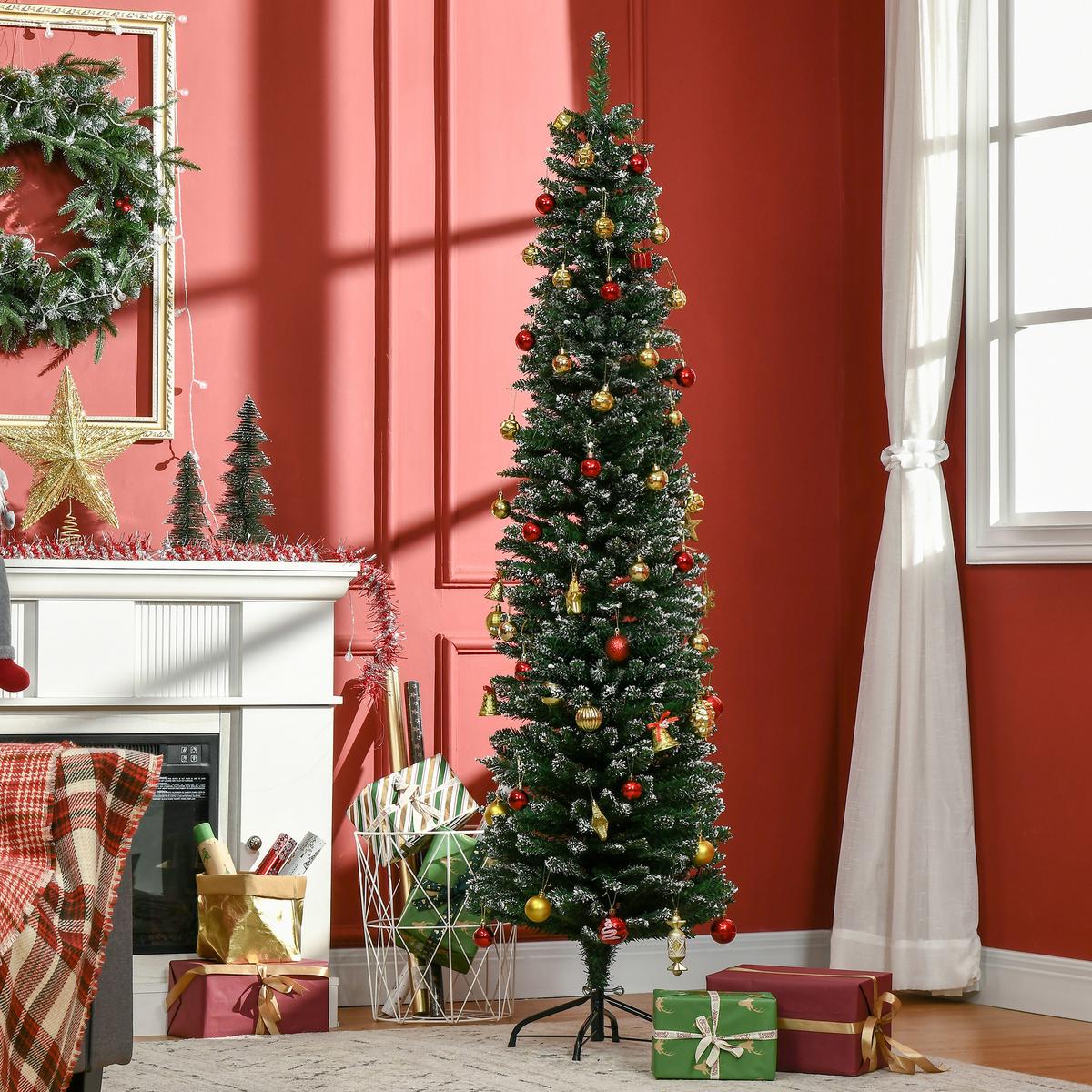 KÜNSTLICHER Weihnachtsbaum, 190 cm Christbaum mit 570 Spitzen für Weihnachten - Grün, Kunststoff (53/190cm) - HOMCOM