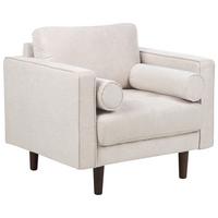 SESSEL hellbeige Nurmo - Dunkelbraun/Beige, Textil (86/78/74cm) - Beliani