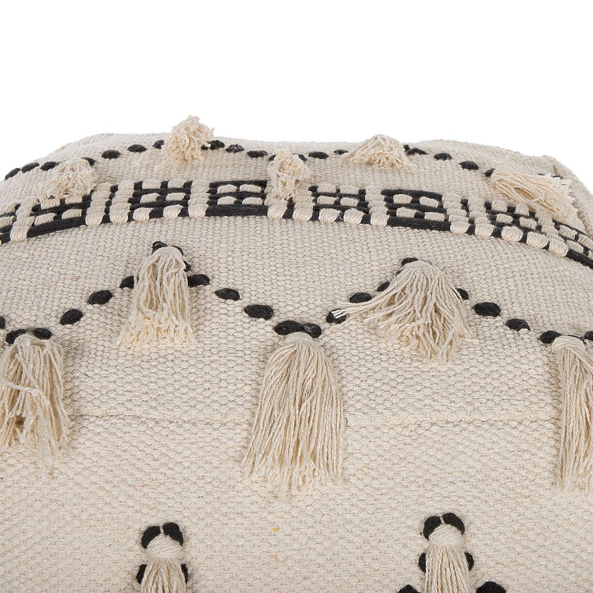 POUF Thondi 50/50/50 cm - Beige, Naturmaterialien/Textil (50/50/50cm) - Beliani