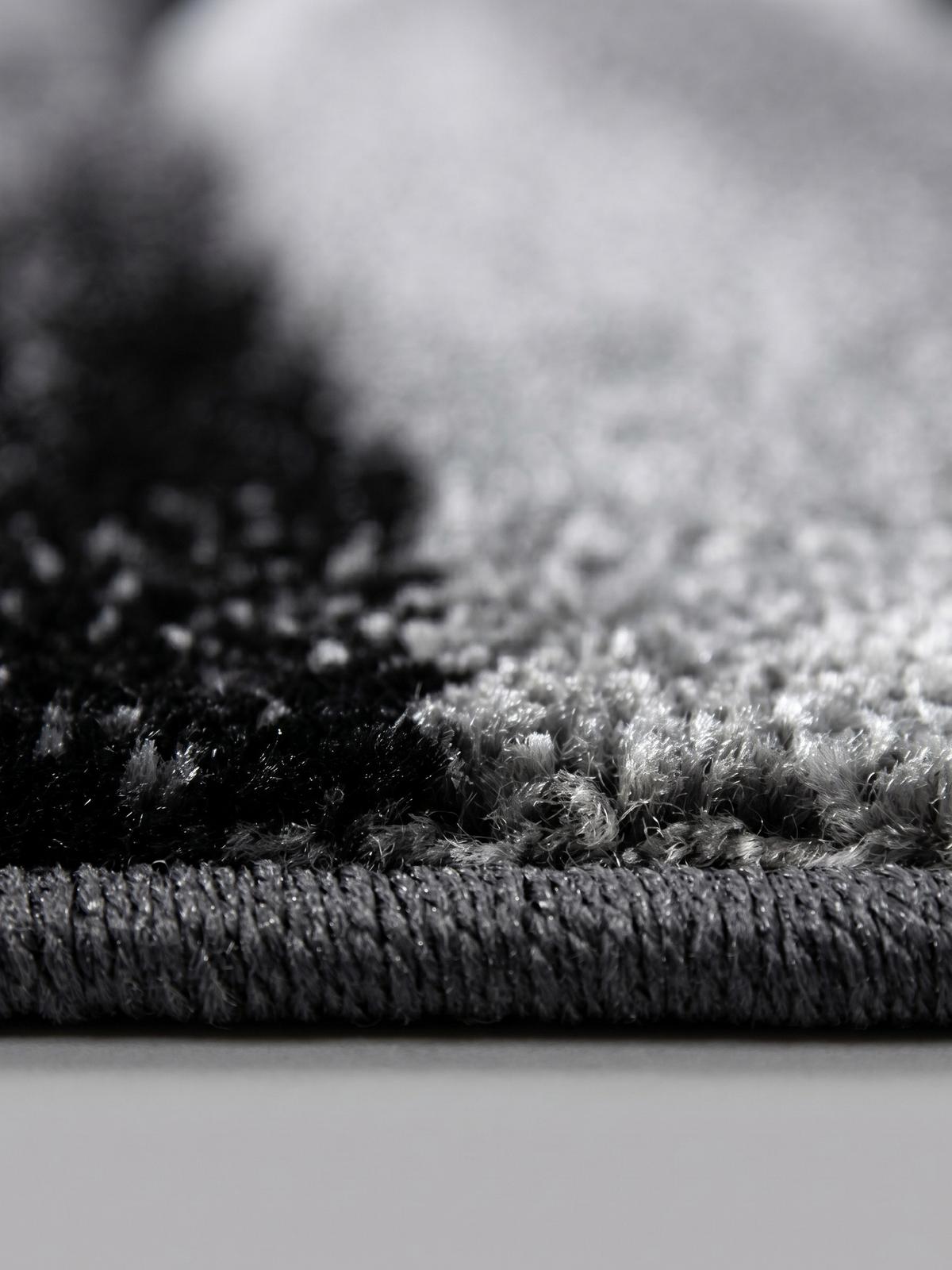KURZFLORTEPPICH SOLDA, mit Farbverlauf, Schwarz, 80 x 150 cm - Schwarz, Textil (80/150cm) - KADIMA DESIGN