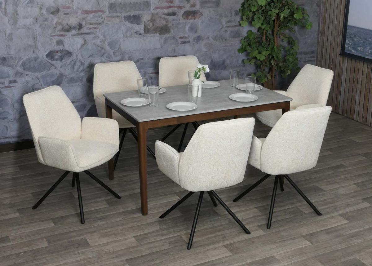 ESSZIMMERSTUHL Cremeweiß, Schwarz - Creme/Schwarz, Textil (60/86/60cm) - MCW