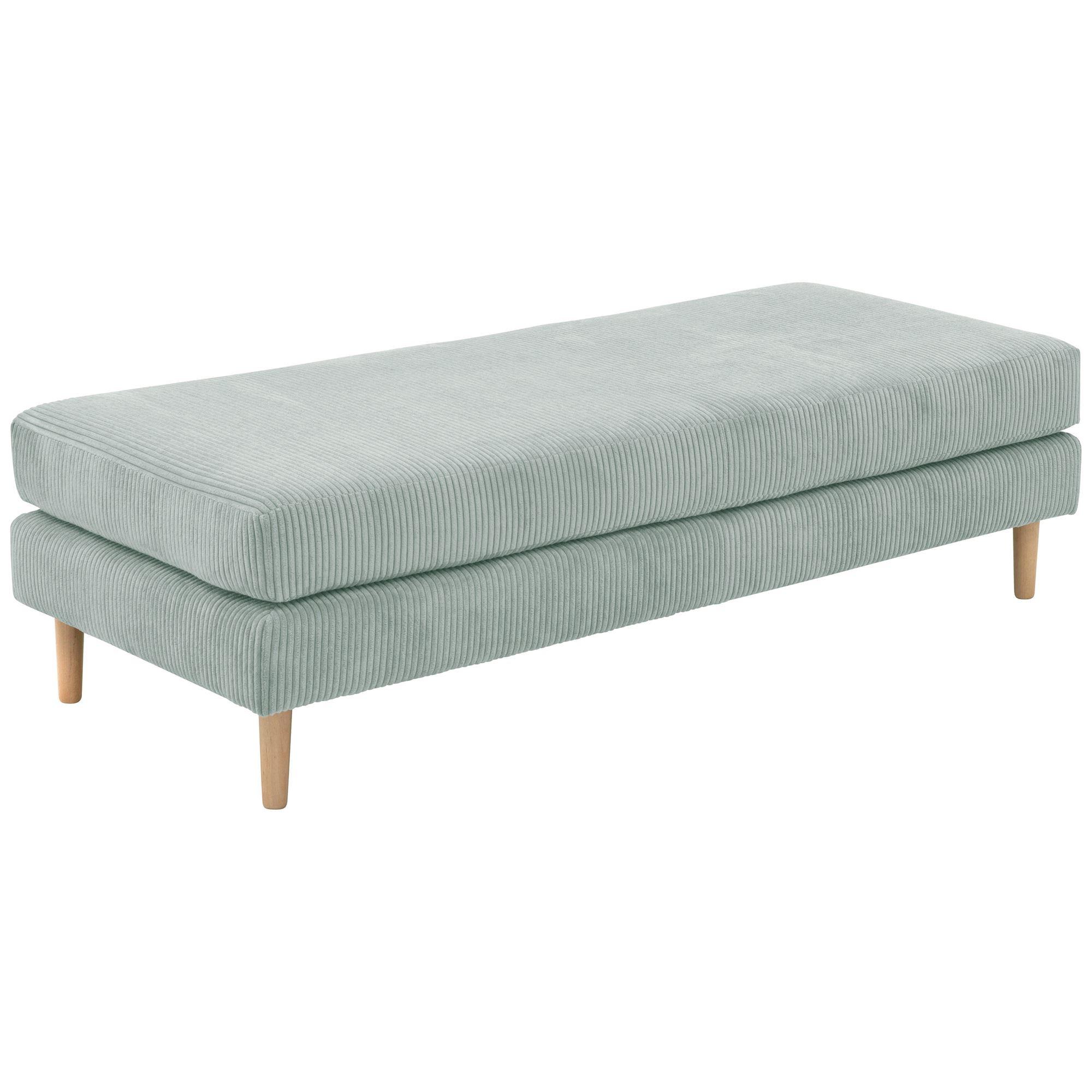 HOCKERBANK Kaylynn Cordstoff silber - Silberfarben, Kunststoff (170/45/71cm) - 58aufmkessel