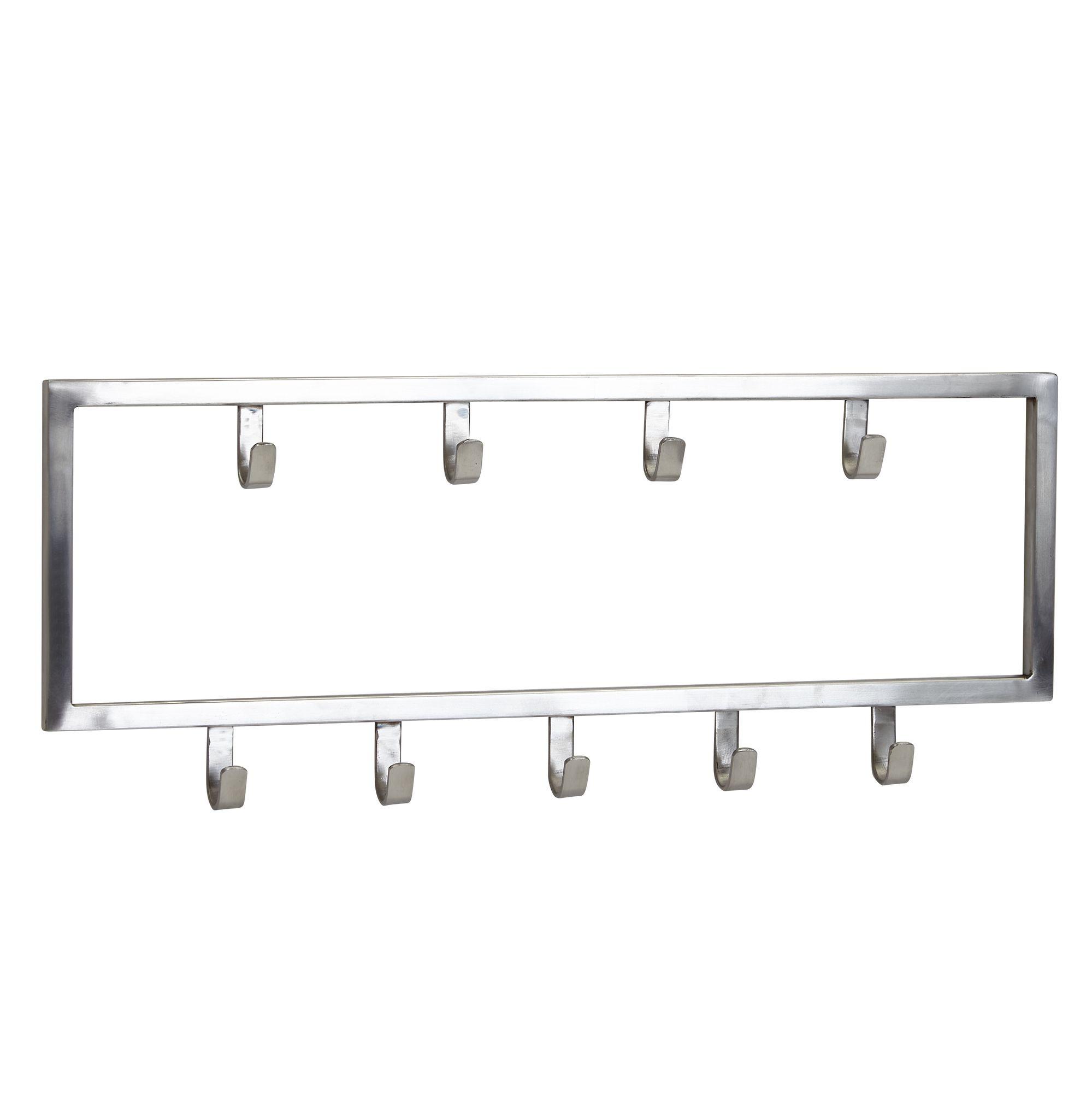 WANDGARDEROBE Metall Silber Modern 50x20x4 cm Hakenleiste Wandpaneel - Silberfarben, Metall (50/20/4cm) - KADIMA DESIGN