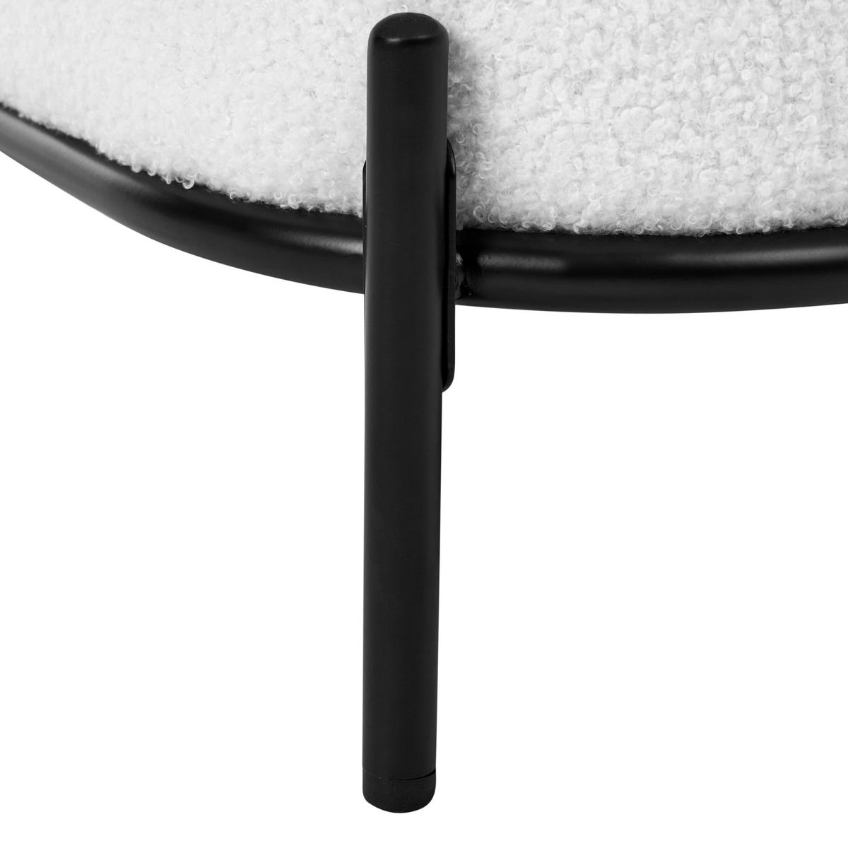 SESSEL Bouclé Weiß Lunde - Weiß, Textil (67/81/74cm) - Beliani