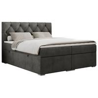 BOXBETT ALDA 160/200 Dunkelgrau Velvet - H3 - Dunkelgrau, Holz/Textil (160/200cm) - MKS