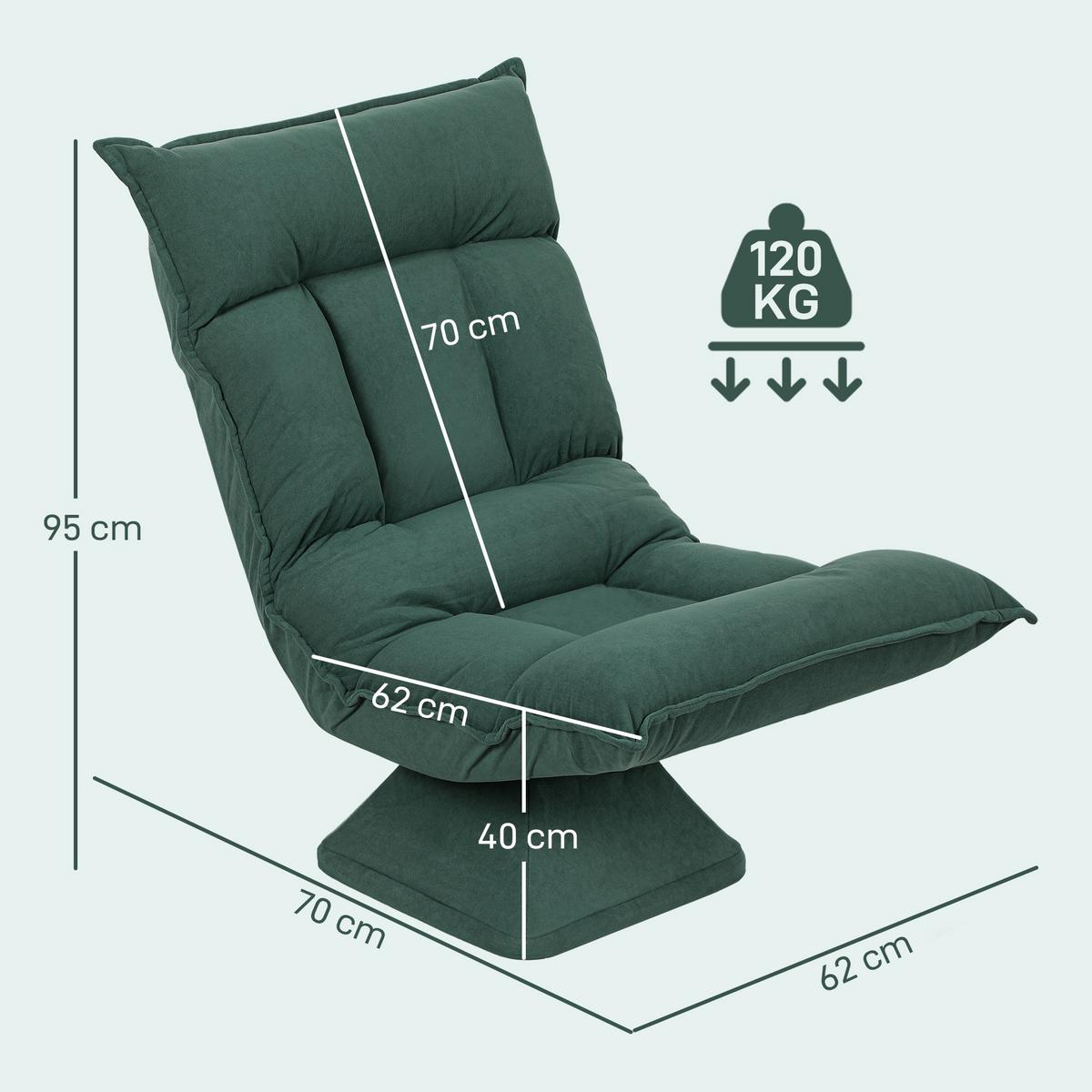 BODENSTUHL Polyester Grün - Grün, Kunststoff (62/95/70cm) - HOMCOM