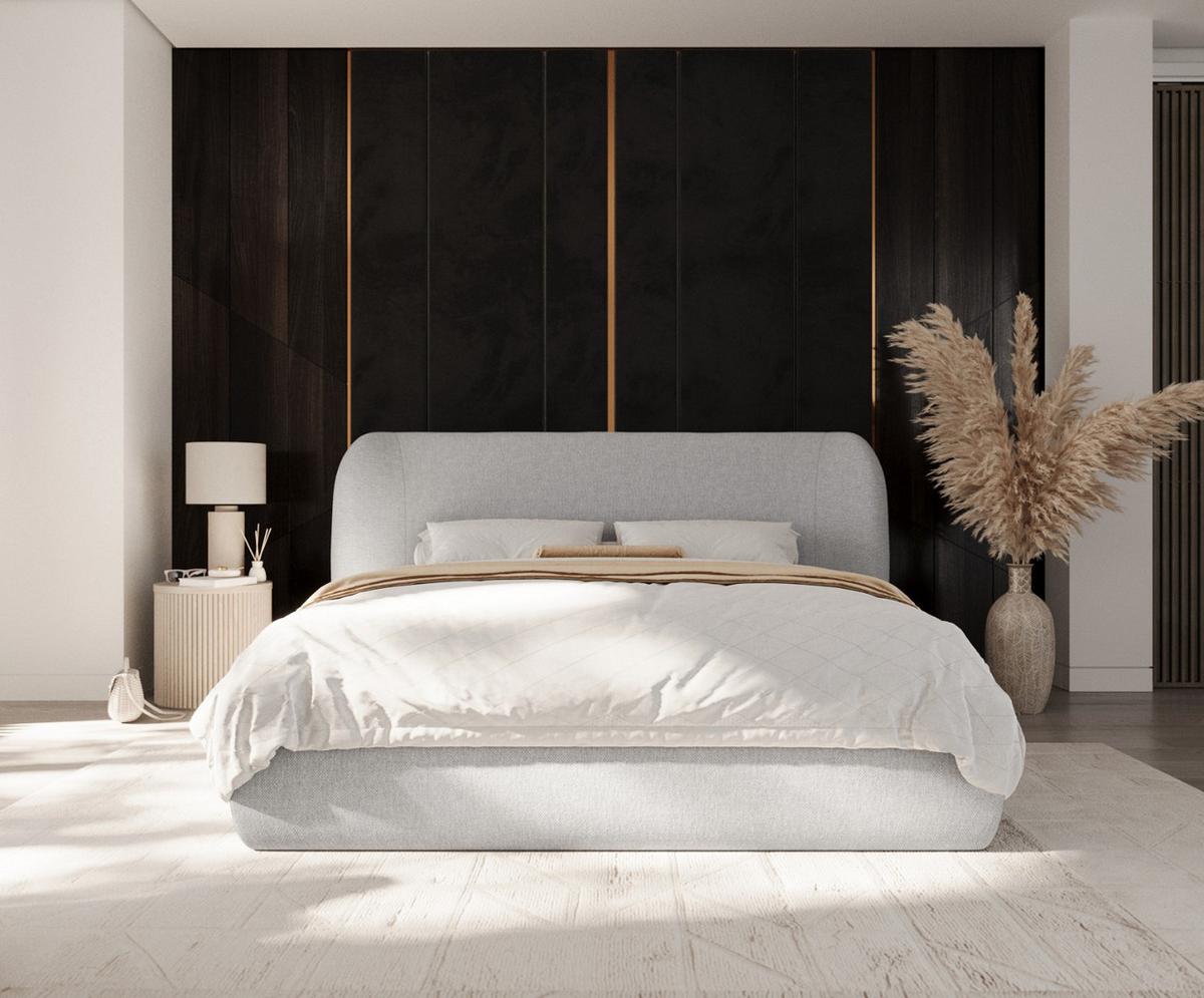 POLSTERBETT Bellano mit Stauraum 200/200 cm Grau im Megan Stoff - Schwarz/Naturfarben, Holz/Holzwerkstoff (200/200cm) - AltaBeds