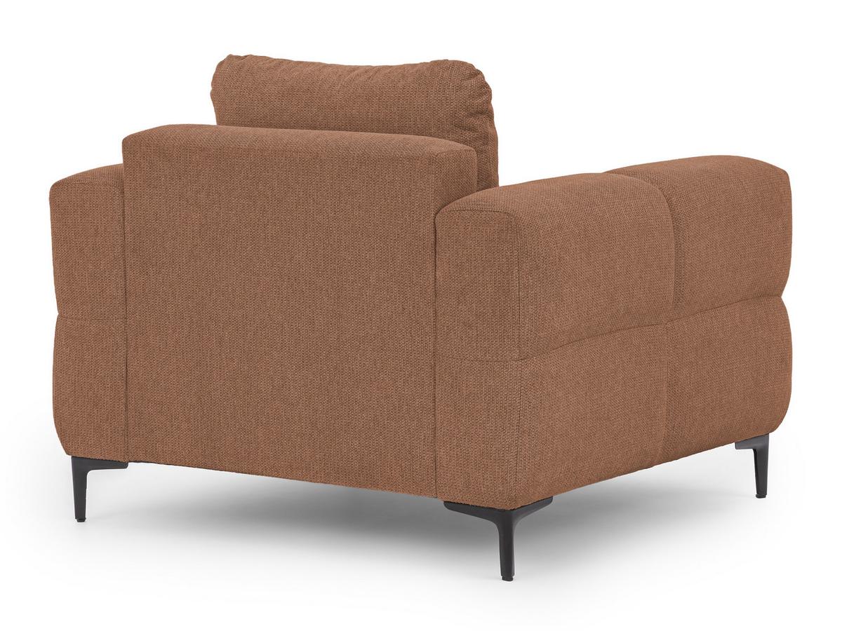 SESSEL Cardea in Bubble-Optik aus weichem Terrakotta Strukturstoff mit hohem Sitzkomfort - Terracotta/Schwarz, Holz/Textil (102/80/97cm) - S-Style Möbel